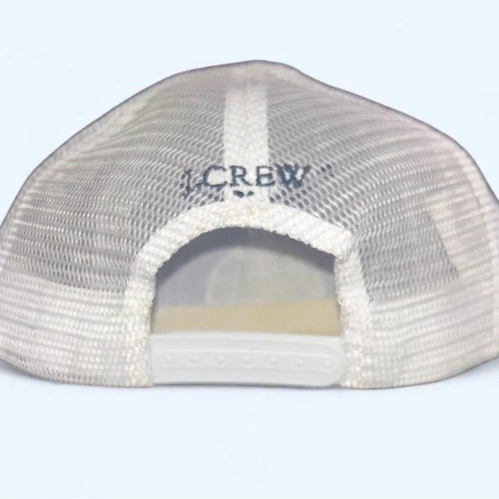 J. Crew White Mesh Trucker Hat
